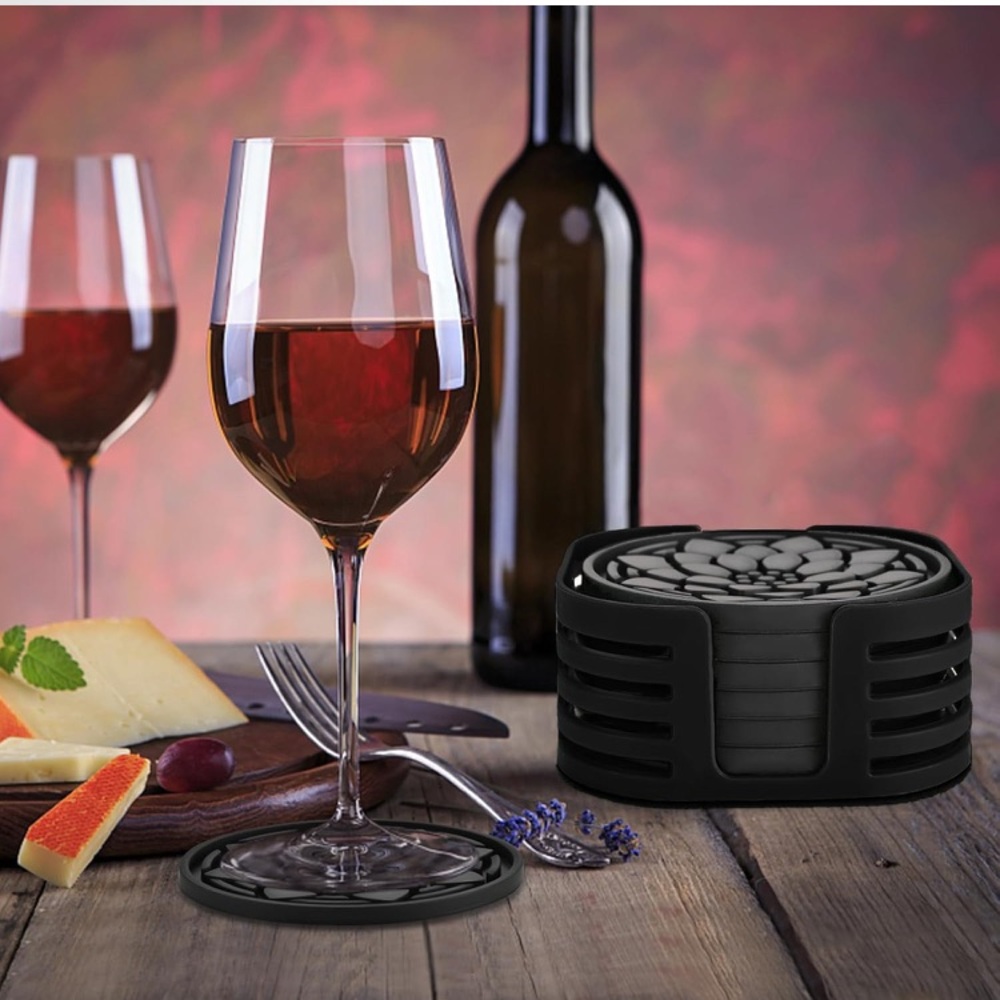 Soft Silicone Coasters - Maroon - Picture 4 of 5
